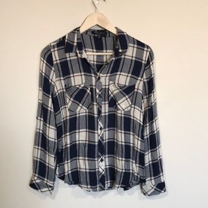 Blue and Maroon Plaid Shirt - SOFT